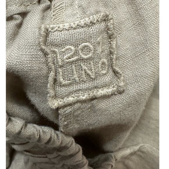 120 Lino beige linen pull on pants size 42 -  Small - Picture 3 of 9